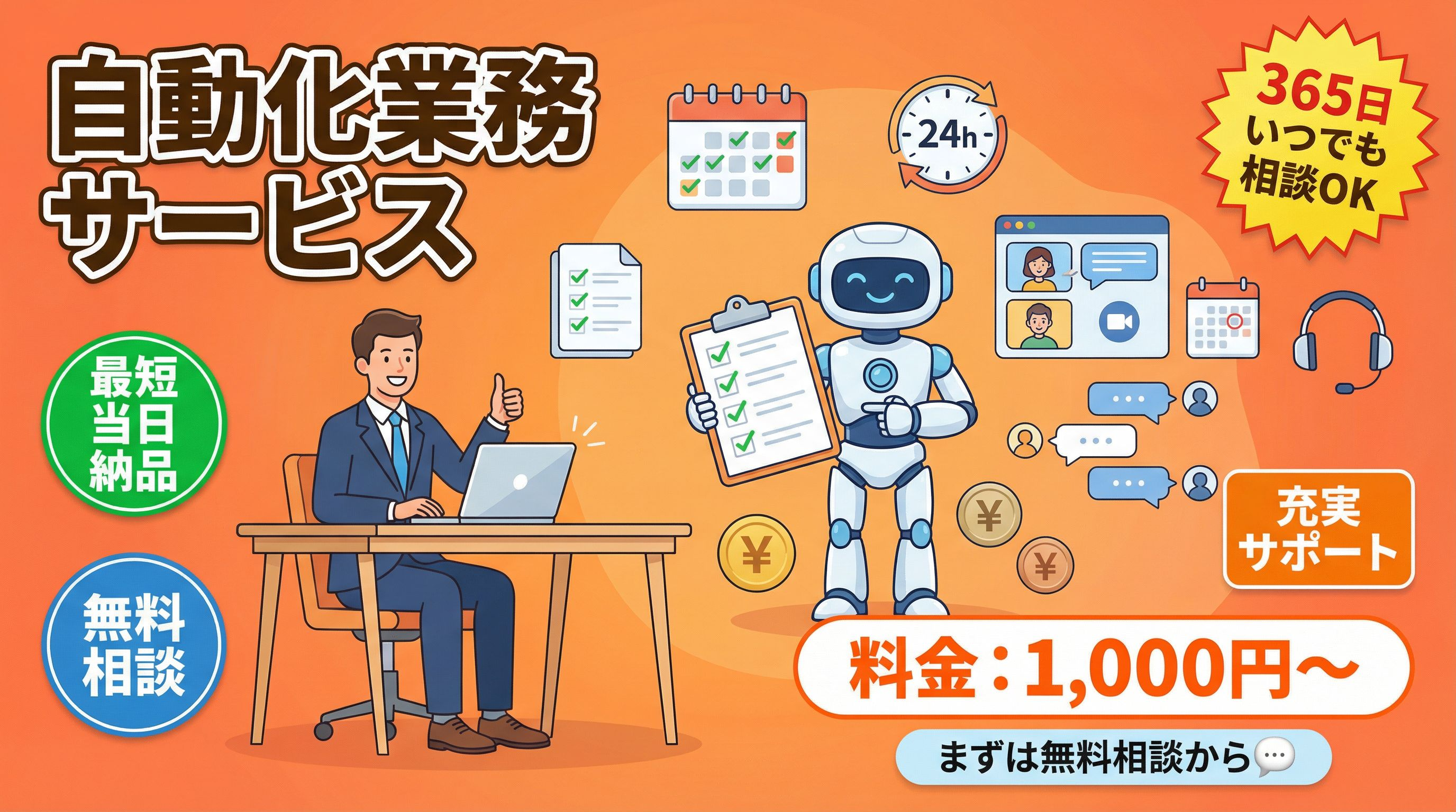 自動化業務で時間を節約します サムネイル