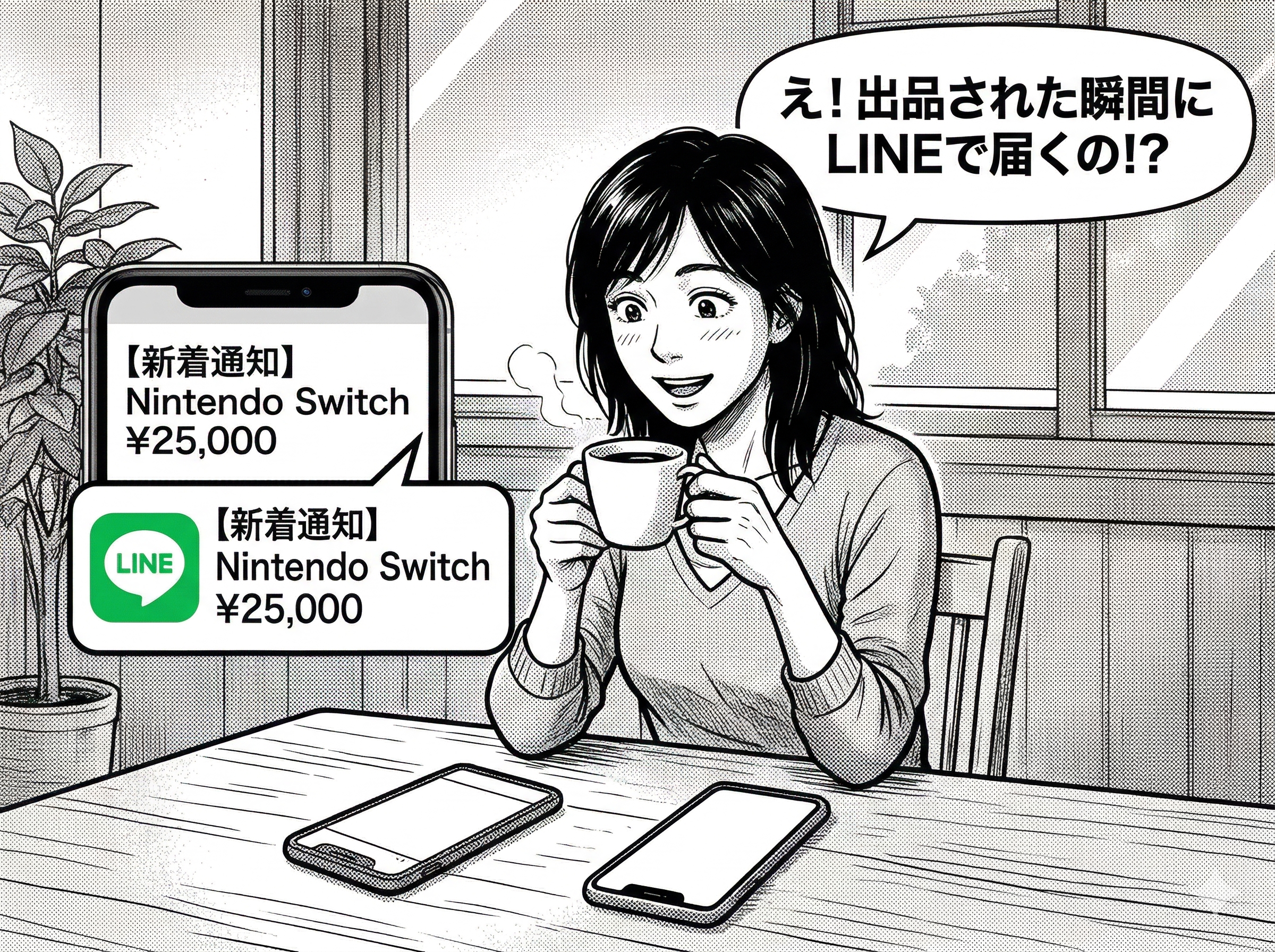 フリマアプリの新着商品をLINEに自動通知します サムネイル