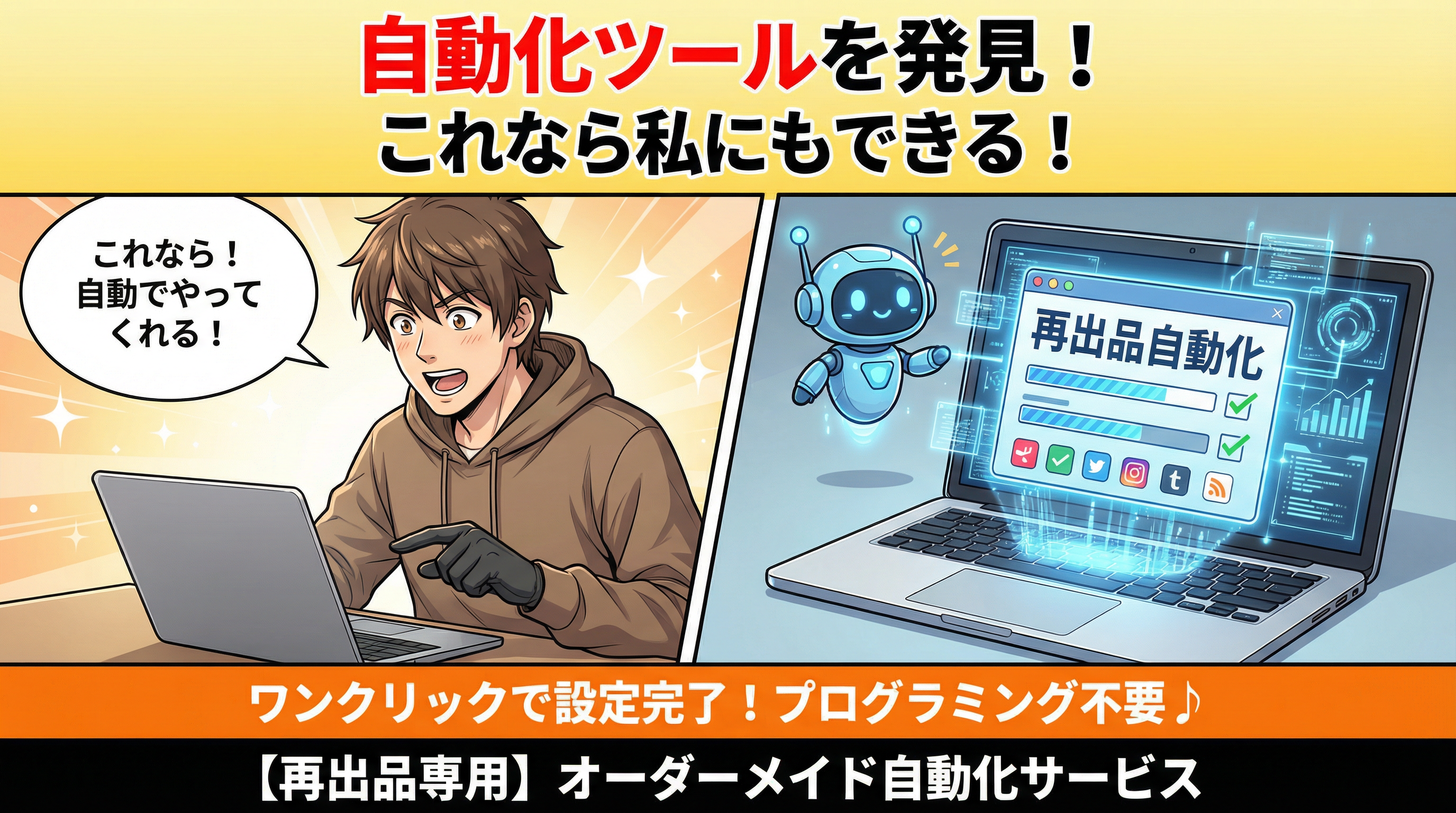 フリマアプリ再出品・自動化します サムネイル